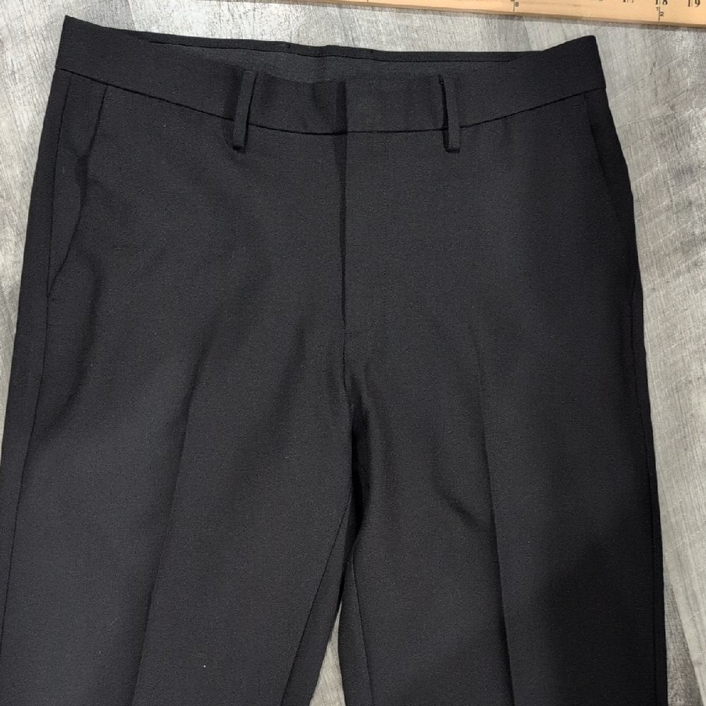 Kenneth Cole Black Flat Front Men's Slim Fit Dress Pants Size 32x32